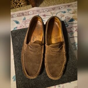 Austen Heller Suede Moc/ Penny Loafers Handsewn True Moccasin Design